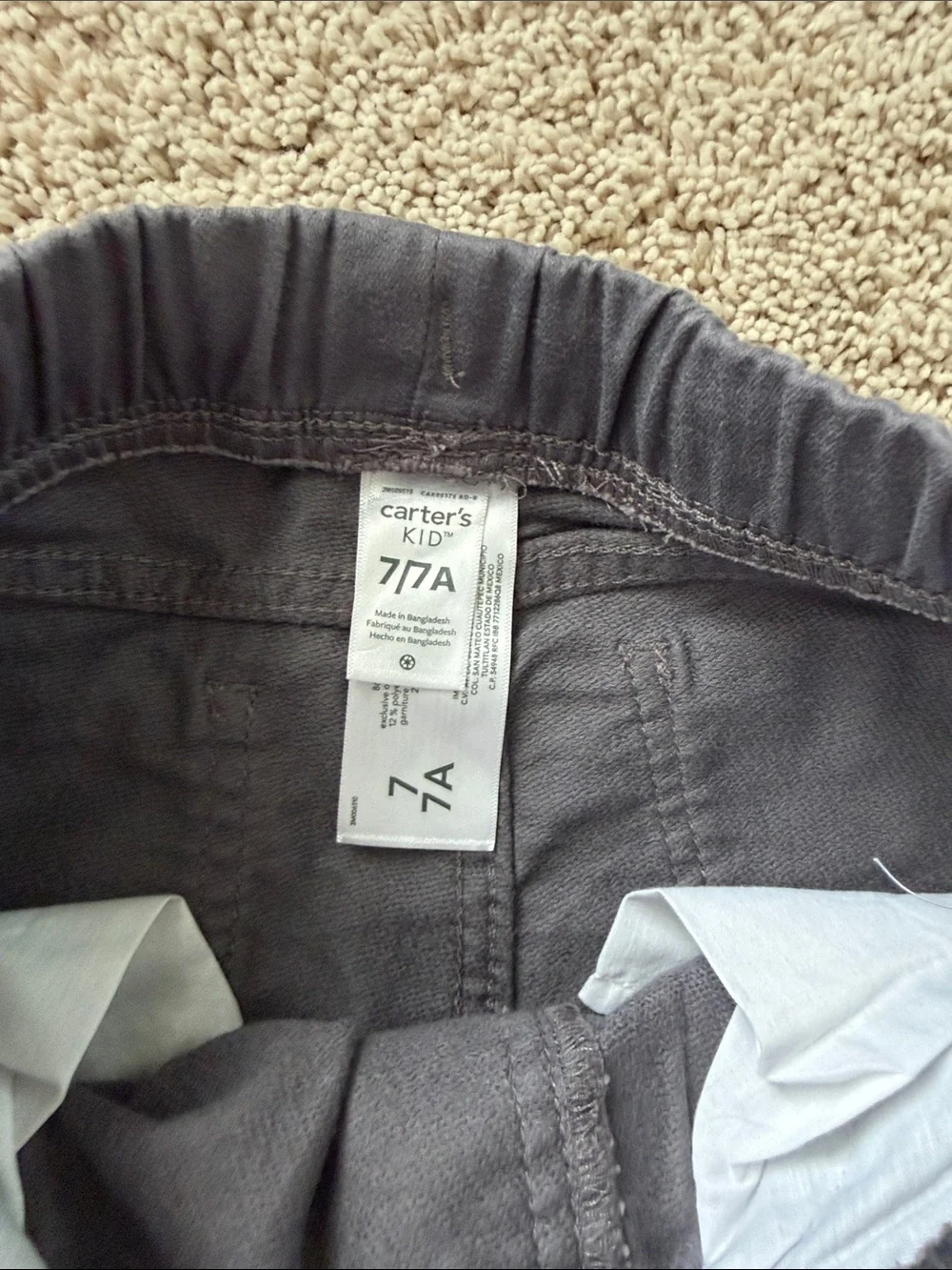 NWOT Carter's boys Charcoal gray Comfy Stretch Pull-On Pants Drawstring size 7